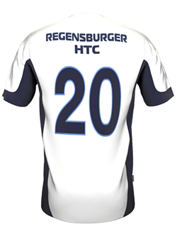 A tennis jersey with the number 20 and the print 'Regensburger HTC' from owayo.