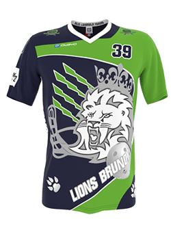 A jersey with the inscription 'Lions Bruno' and number 39 designed for the team 'Lions Bruno' by 'owayo'.