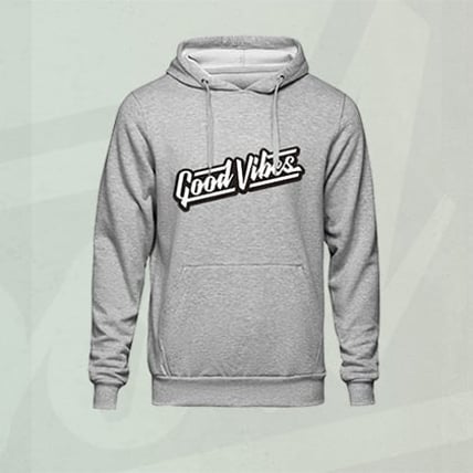 Grauer Hoodie mit Aufdruck 