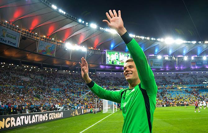 Il portiere Manuel Neuer ai Mondiali del 2014