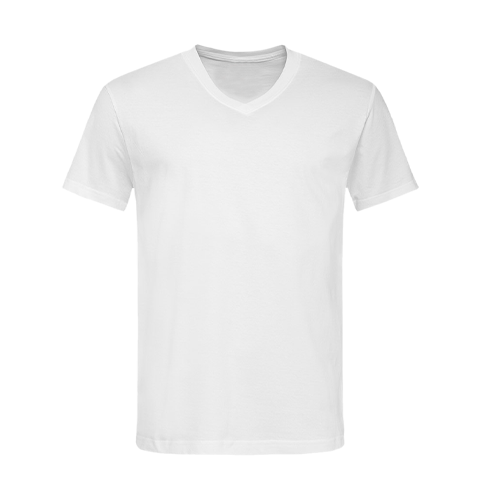 Plain white v hot sale neck t shirt